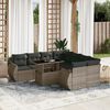 vidaXL Salon de jardin 9 pcs avec coussins gris r&eacute;sine tress&eacute;e