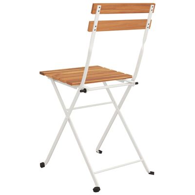 vidaXL Chaises de bistrot pliantes lot de 8 Bois d'acacia solide acier