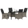 vidaXL Ensemble de salle &agrave; manger pour jardin 5 pcs Gris polyrotin