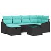 vidaXL Ensemble de Canap&eacute;s avec coussin avec stockage Noir polyrotin