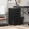 vidaXL Armoire roulante avec tiroirs MOSS noir bois de pin solide