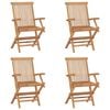 vidaXL Chaises pliables de jardin lot de 4 Bois de teck solide
