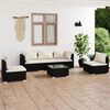 vidaXL Salon de jardin 6 pcs avec coussins R&eacute;sine tress&eacute;e Noir