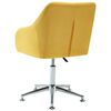 vidaXL Chaise pivotante à manger jaune tissu