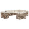 vidaXL Ensemble de canap&eacute; de jardin 12 pcs Beige polyrotin