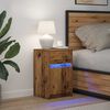 vidaXL Armoire de chevet LED avec tiroir Bois ancien 38 x 34 x 61 cm