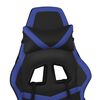 vidaXL Chaise de jeu avec repose-pied Noir et bleu Similicuir