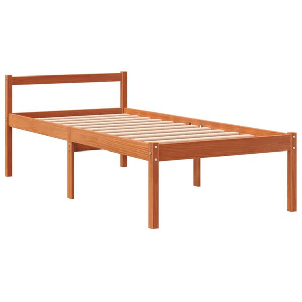 vidaXL Lit pour personne &acirc;g&eacute;e cire marron 90x200 cm bois de pin massif