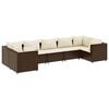 vidaXL Salon de jardin avec coussins 7 pcs marron r&eacute;sine tress&eacute;e