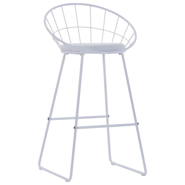 vidaXL Chaises de bar lot de 2 blanc similicuir