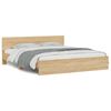 vidaXL Cadre de lit avec LED sans matelas ch&ecirc;ne sonoma 180x200 cm