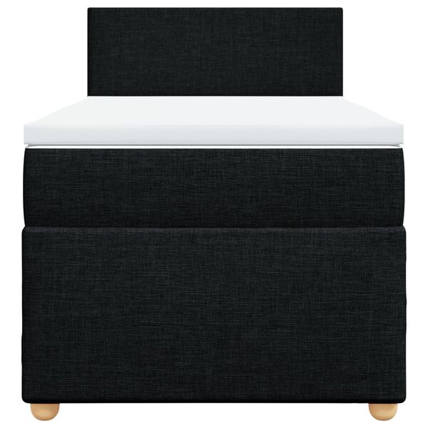 vidaXL Sommier &agrave; lattes de lit avec matelas noir 90x190 cm simple tissu