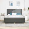 vidaXL Lit &agrave; ressort LED avec matelas Gris fonc&eacute; 180 x 200 cm tissu