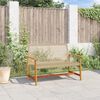 vidaXL Banc de jardin beige 112 cm r&eacute;sine tress&eacute;e et bois d'acacia