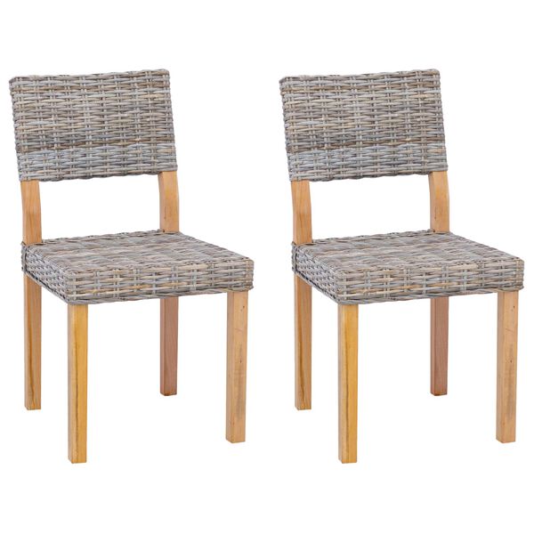 vidaXL Chaise de salle &agrave; manger 2 pcs Gris Kubu 46 x 55 x 84 cm
