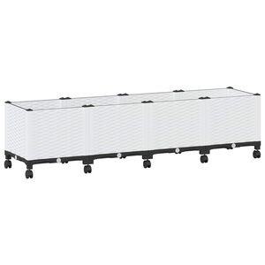 vidaXL Jardini&egrave;re avec Roues Blanc 160 x 40 x 48 cm PP