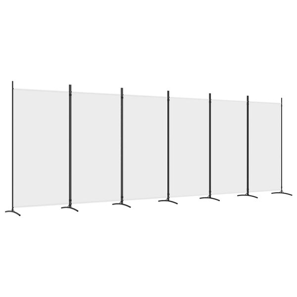 vidaXL Cloison de s&eacute;paration 6 panneaux Blanc 520x180 cm Tissu