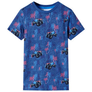 vidaXL T-shirt pour enfants m&eacute;lange bleu fonc&eacute; 104