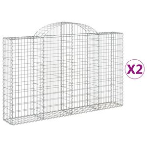 vidaXL Paniers &agrave; gabions arqu&eacute;s 2 pcs 200x30x120/140 cm Fer galvanis&eacute;