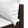 vidaXL Salon de jardin 3 pcs avec coussins marron r&eacute;sine tress&eacute;e