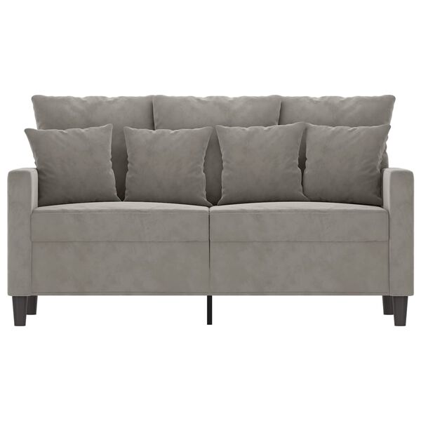 vidaXL Canap&eacute; &agrave; 2 places Gris clair 120 cm Velours