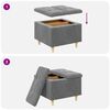 vidaXL Pouf de rangement Gris fonc&eacute; 60 x 60 x 45 cm Velours