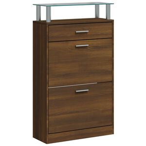 vidaXL Armoire &agrave; chaussures Ch&ecirc;ne marron 63x24x104cm Bois d'ing&eacute;nierie