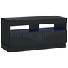 vidaXL Meuble TV LED Noir Bois d'ing&eacute;nierie