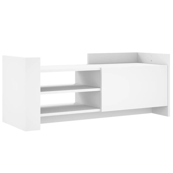 vidaXL Meuble TV Blanc 100x35x40 cm Bois d'ing&eacute;nierie