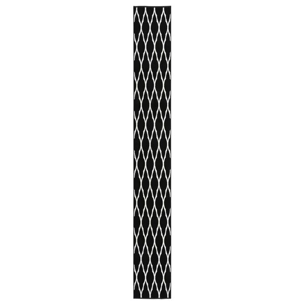 vidaXL Tapis BCF Noir et blanc 60x500 cm