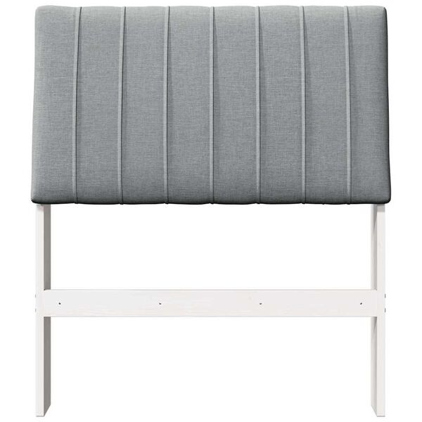 vidaXL T&ecirc;te de lit capitonn&eacute;e Gris clair 75 cm Pin massif