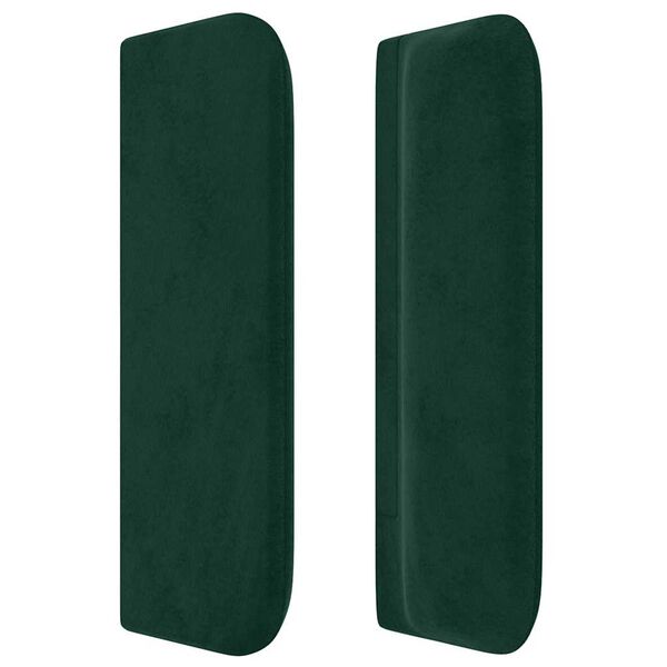 vidaXL T&ecirc;te de lit avec oreilles Vert fonc&eacute; 203x16x78/88 cm Velours