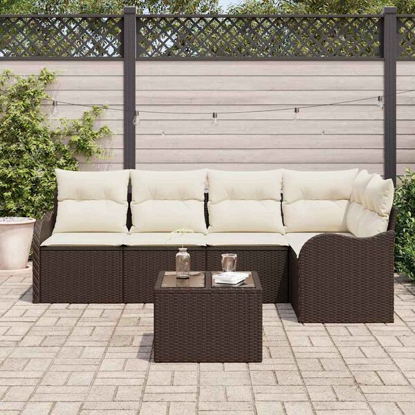 vidaXL Ensemble de canapé de jardin avec stockage 6 pcs Gris polyrotin