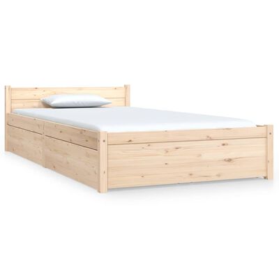 vidaXL Cadre de lit avec tiroirs 90x200 cm