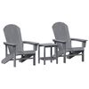vidaXL Chaise de jardin 3 pcs Gris clair Poly&eacute;thyl&egrave;ne