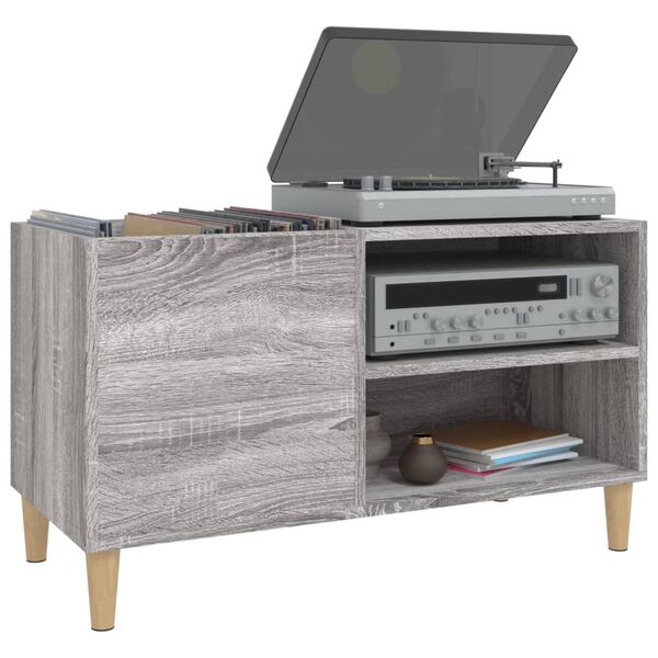 vidaXL Armoire &agrave; disques sonoma gris 84,5x38x48 cm bois d'ing&eacute;nierie