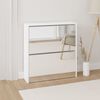 vidaXL Armoire &agrave; chaussures miroir 2 niveaux Blanc brillant 63x17x67cm
