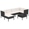 vidaXL Salon de jardin 7 pcs avec coussins R&eacute;sine tress&eacute;e Noir