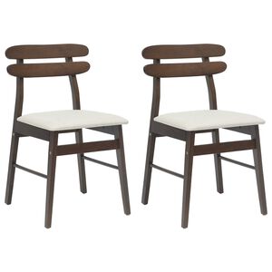 vidaXL Chaise de salle &agrave; manger 2 pcs Marron clair et clair
