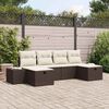 vidaXL Ensemble de canap&eacute; de jardin 6 pcs Marron polyrotin
