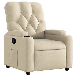 vidaXL Fauteuil inclinable Cr&egrave;me Tissu