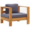 vidaXL Chaise de jardin avec coussin Gris fonc&eacute; Bois d'acacia solide