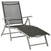 vidaXL Chaise longue pliable Textil&egrave;ne et aluminium noir et argent&eacute;