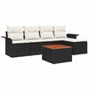 vidaXL Ensemble de canap&eacute; de jardin 6 pc Noir et Cr&egrave;me polyrotin