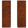 vidaXL Support de Plante 2 pcs Rouill&eacute; 24 x 24 x 75 cm Acier patin&eacute;