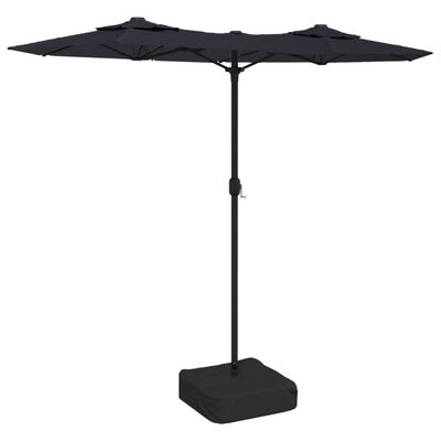 vidaXL Parasol de jardin à double tête noir 316x240 cm