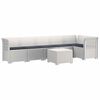 vidaXL Canap&eacute; de Jardin 6 Places avec Coussins Aspect Rattan PP Blanc