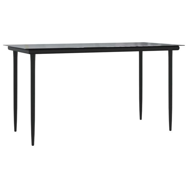 vidaXL Ensemble &agrave; manger de jardin coussins 5pcs Noir R&eacute;sine tress&eacute;e