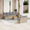 vidaXL Salon de jardin avec coussins 10 pcs beige r&eacute;sine tress&eacute;e