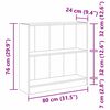 vidaXL &Eacute;tag&egrave;re Ch&ecirc;ne noir 80 x 24 x 76 cm Bois d'ing&eacute;nierie